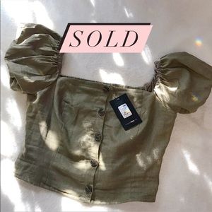 Fashion Nova Button Crop Top